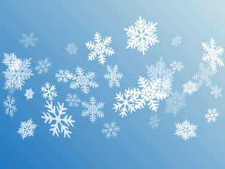 Snow flakes falling macro vector illustration
