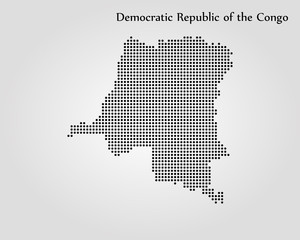Fototapeta na wymiar Map of Democratic Republic of the Congo. Vector illustration. World map