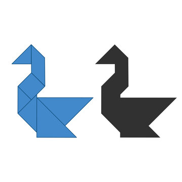 Swan Tangram. Traditional Chinese Dissection Puzzle,