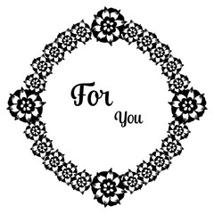Vector illustration wallpaper wreath frame with text for you