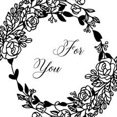 Vector illustration ornament for you with various pattern flower frame