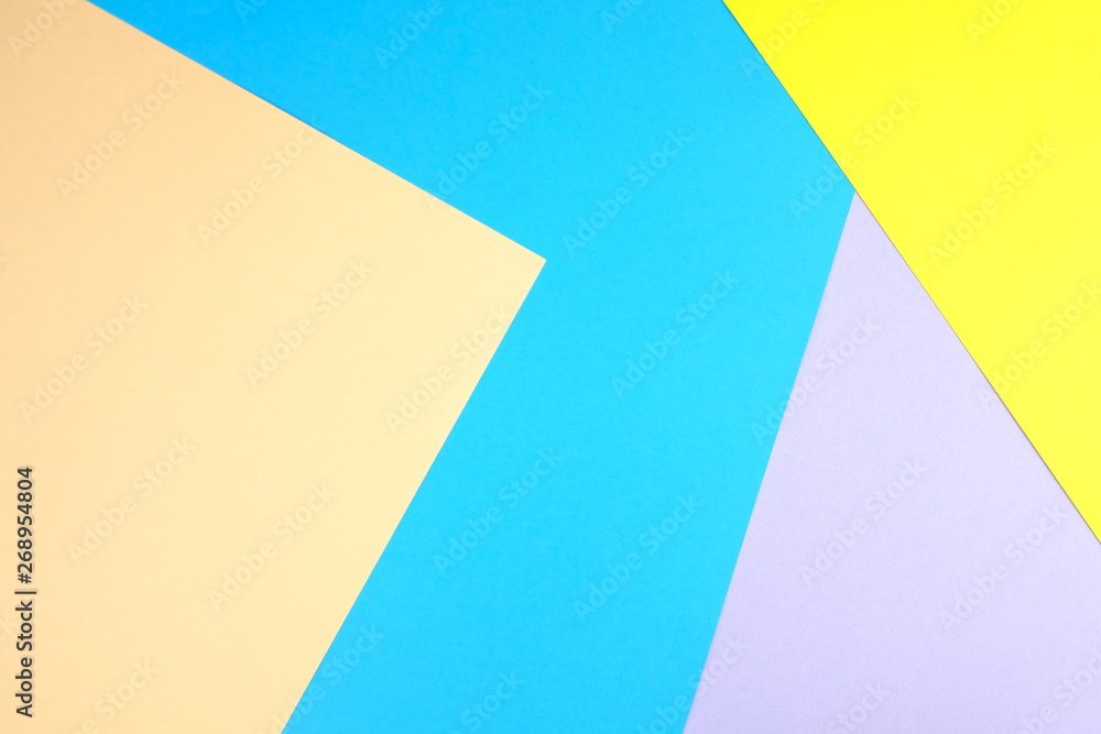Poster flat lay out. abstract color background. paper blanks on a table. empty space for design and text.