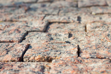 stone aged pavement closeup, background