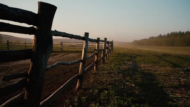 American ranch sunset