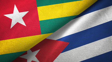 Togo and Cuba two flags textile cloth, fabric texture