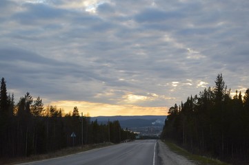 sunset in the mountains