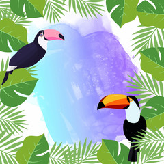 Watercolor bird art illustration background 