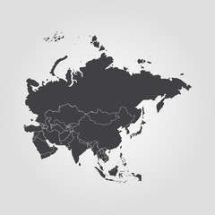 Obraz premium Mapa Azji. Ilustracji wektorowych. Mapa świata