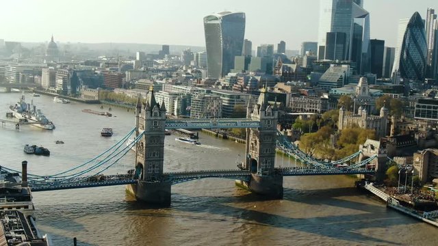 Top view of the Famous London Bridge
