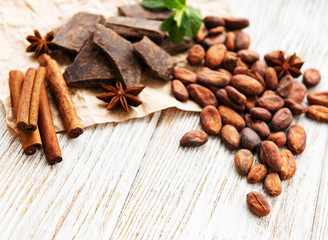 Cocoa beans and chocolate