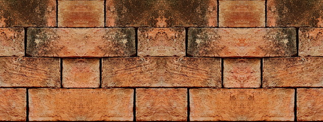 Old brick orange background with beautiful nature.