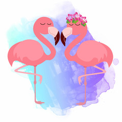 Watercolor bird art illustration background 