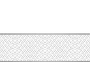 3d rendering. gray square grid pattern art design on fence white wall background.