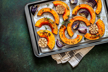 Roasted Squash Slices with Red Onions