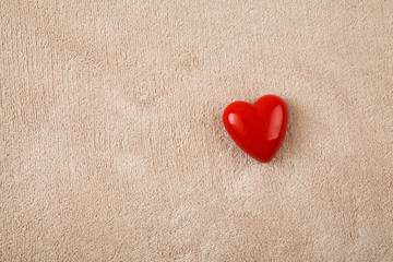 Red heart on background