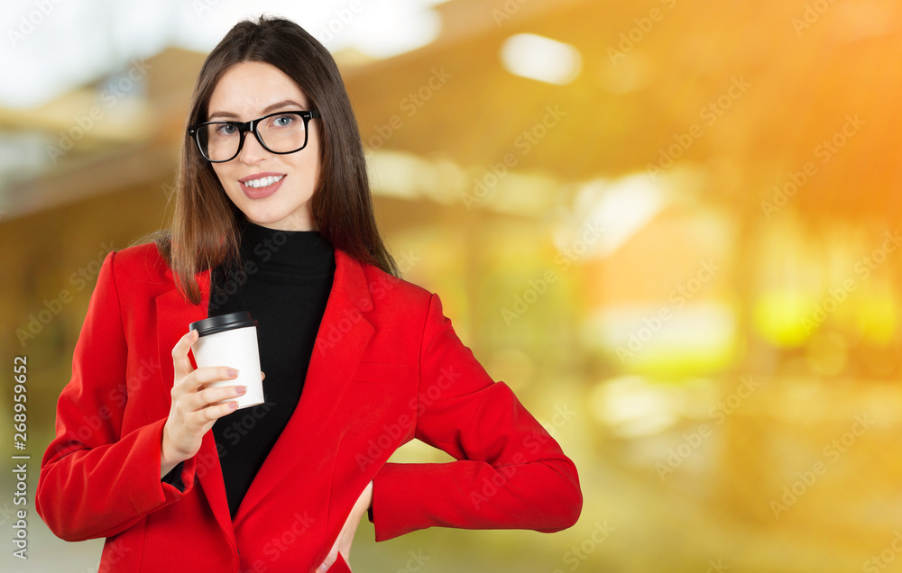 Sticker Close up portrait of a professional business woman smiling