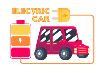 cute smart electric car transportation icon vector