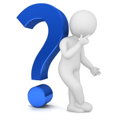 question mark 3d blue thinking stick man answering solution