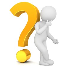 questions asking question mark 3d golden interrogation point queries wondering pondering person stick figure white man isolated