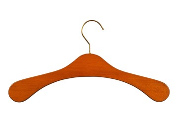 Wooden hanger on white