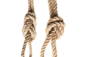 nautical rope knot isolated on white background.