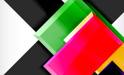 Obraz premium Bright colorful square shape blocks geometrical background