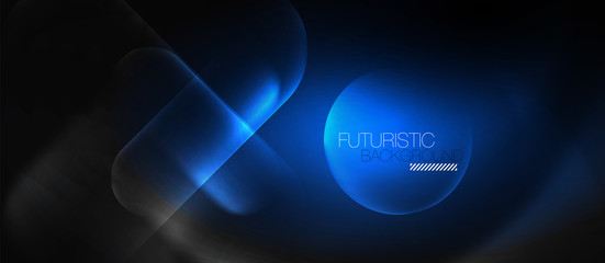 Neon glowing techno lines, hi-tech futuristic abstract background template