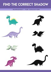 Find the correct shadow. Educational game for children. Cartoon vector illustration