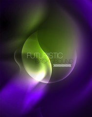 Shiny metallic neon waves vector design