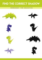 Find the correct shadow. Educational game for children. Cartoon vector illustration