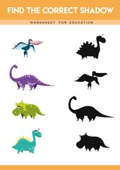 Find the correct shadow. Educational game for children. Cartoon vector illustration