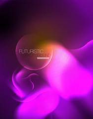 Shiny neon geometric waves template