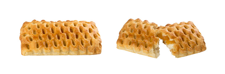 Sweet Braided Puff Pastry or Pate Feuilletee Isolated