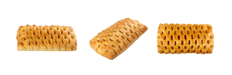 Sweet Braided Puff Pastry or Pate Feuilletee Isolated