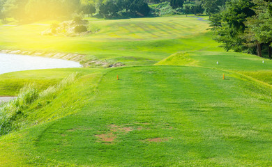 Golf course in the countryside.