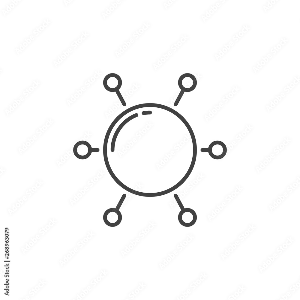 Poster molecule vector concept icon or design element in outline style