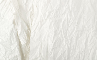 Sheet of White Thin Crumpled Craft Paper Background