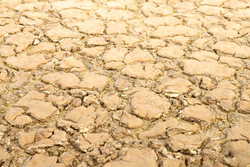 Soft focus of The cracked earth/ground in drought, Soil texture and dry mud, Dry land.