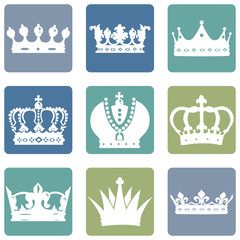 Vector Set of Royal Crown Icons