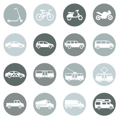 Vector Set of  Ground Transportation Icons