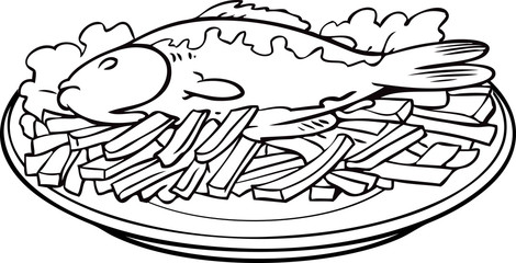 Cartoon fish on a plate