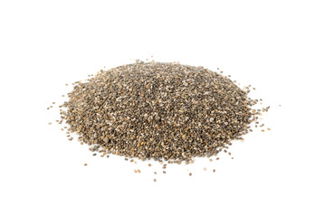 Pile of Chia Seeds Isolated on White Background