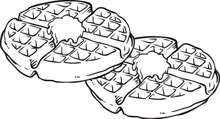 Waffle on white background illustration