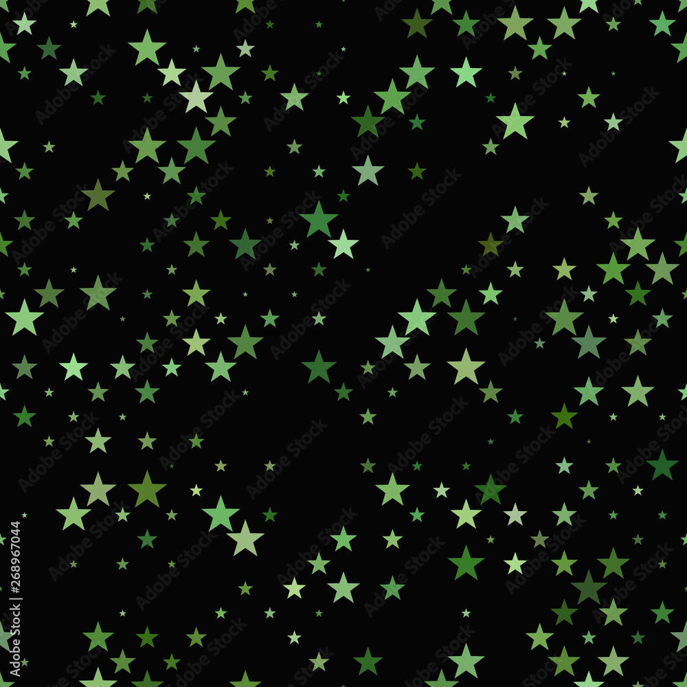 Poster green abstract repeating star pattern - vector background graphic