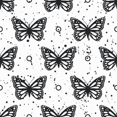 Fototapeta na wymiar Butterfly seamless background. Vector illustration. Cloth design, wallpaper, wrapping.