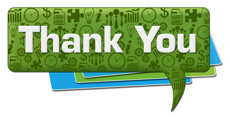 Thank You Business Symbols Green Blue Comment Symbol 