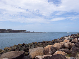 Fototapeta na wymiar Rock Wall Of The Spit On The Gold Coast