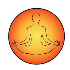 A girl in yoga pose logo