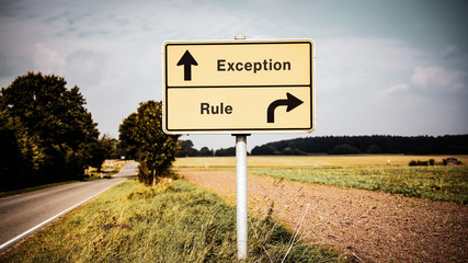 Street Sign to Exception versus Rule