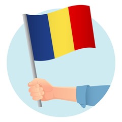 Chad flag in hand